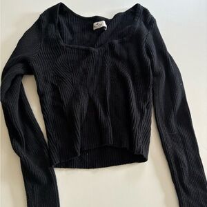 black ribbed hollister long sleeve